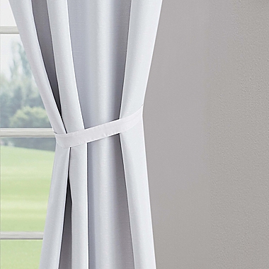 Creative Home Ideas Tobie 108-Inch Blackout Tab Top Window Curtain Panels in White (Set of 2). View a larger version of this product image.