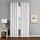 Alternate image 1 for Creative Home Ideas Tobie 108-Inch Blackout Tab Top Window Curtain Panels in White (Set of 2)