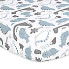 Alternate image 2 for The Peanutshell&trade; 4-Pack Dino Microfiber Crib Fitted Sheets in Blue/White