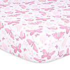 Alternate image 2 for The Peanutshell&trade; 4-Pack Butterfly Microfiber Fitted Crib Sheets in Pink