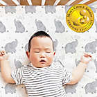 Alternate image 1 for The Peanutshell&trade; 4-Pack Elephant Microfiber Fitted Crib Sheets in Grey/Blue