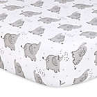 Alternate image 2 for The Peanutshell&trade; 4-Pack Elephant Microfiber Fitted Crib Sheets in Grey/Blue