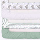 Alternate image 6 for The Peanutshell&trade; 4-Pack Elephant Microfiber Fitted Crib Sheets in Grey/Blue