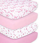 Alternate image 0 for The Peanutshell&trade; 4-Pack Butterfly Microfiber Fitted Crib Sheets in Pink