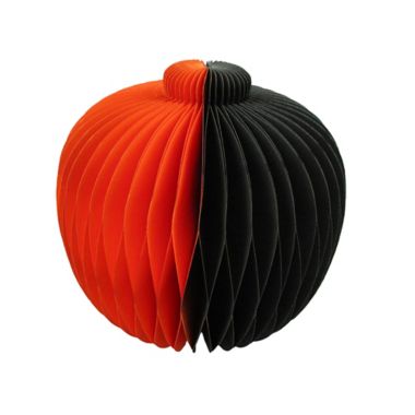 H for Happy&trade; Halloween Paper Pumpkin Decoration in Orange/Black. View a larger version of this product image.