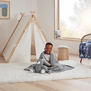 UGG&reg; 2-Piece Classic Sherpa Throw Blanket and Plush Bear Toy Set in Grey. View a larger version of this product image.