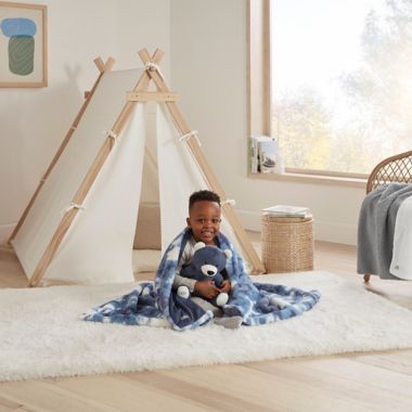 UGG&reg; Polar Tie Dye 2-Piece Bear and Throw Blanket Set in Navy. View a larger version of this product image.