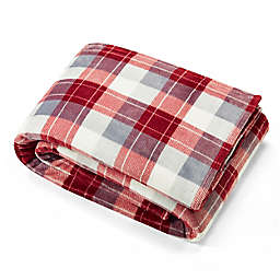 Nautica® Bluff Plaid Ultra Soft Plush King Blanket in Red/Grey