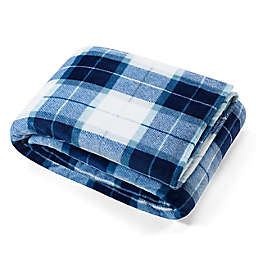 Nautica® Northsail Plaid Ultra Soft Plush King Blanket in Dark Blue