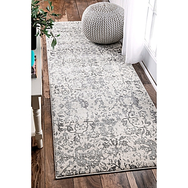 nuLOOM Rosemary Floral Damask 2&#39;6 x 6&#39; Runner in Grey. View a larger version of this product image.
