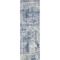 nuLOOM Willena Vintage Abstract 2'8 x 12' Runner in Blue