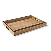 American Atelier 2-Piece Maple Wood Serving Tray Set in Brown