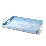 American Atelier Marble Finish 19-Inch Serving Tray in Steel