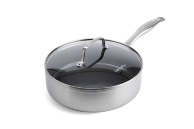 GreenPan&trade; Tri-Clad Nonstick 5 qt. Stainless Steel Covered Saute Pan