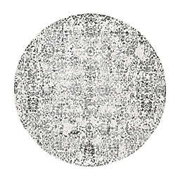 nuLOOM Rosemary Floral Damask 8' Round Area Rug in Grey