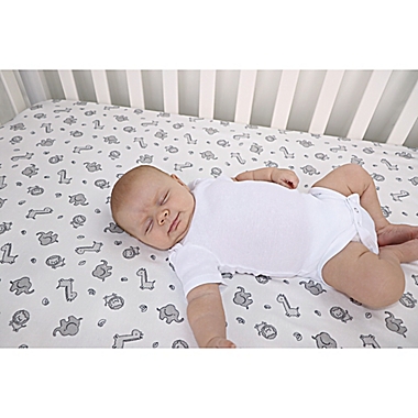 Trend Lab&reg; Safari Chevron Flannel Fitted Crib Sheet in Grey/White. View a larger version of this product image.