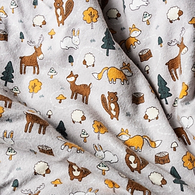 Trend Lab&reg; 4-Pack Woodland Trail Flannel Swaddling Blankets in Grey. View a larger version of this product image.