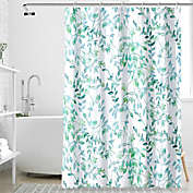 Style Quarters Kelly Shower Curtain in White/Green