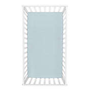 Trend Lab&reg; Herringbone Fitted Flannel Crib Sheet in Aqua/White