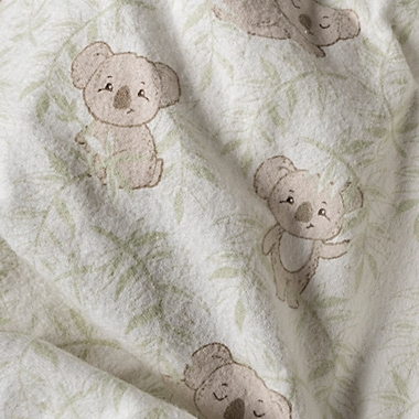 Trend Lab&reg; Koala Vines Flannel Fitted Crib Sheet in Red. View a larger version of this product image.