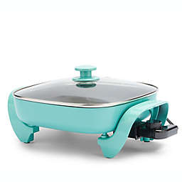 GreenLife Square Electric Skillet in Turquoise