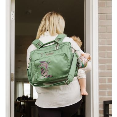 JuJuBe&reg; B.F.F. Diaper Backpack in Embroidered Jade. View a larger version of this product image.