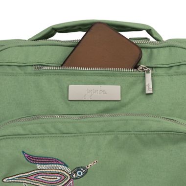 JuJuBe&reg; B.F.F. Diaper Backpack in Embroidered Jade. View a larger version of this product image.