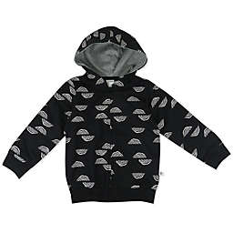 Honest® Size 2T Geo Print Zip-Up Organic Cotton Hooded Jacket in Black/Ivory