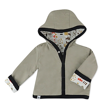 Honest&reg; Newborn Reversible Quilted Organic Organic Cotton Hooded Jacket in Brown. View a larger version of this product image.