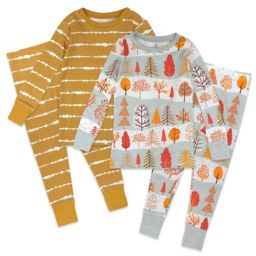 Honest® Size 2T 4-Piece Stripes/Trees Long Sleeve PJ Set in White/Multi