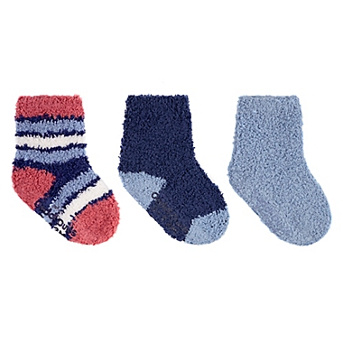 Cuddl Duds&reg; Size 12-24M 3-Pack Cozy Crew Socks in Medieval Blue. View a larger version of this product image.