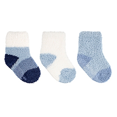 Cuddl Duds&reg; Size 3-12M 3-Pack Cozy Crew Socks in Blue Fog. View a larger version of this product image.