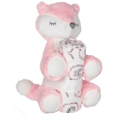 My Tiny Moments&reg; Fox 2-Piece Swaddle Blanket and Plush Animal Toy Gift Set in Pink. View a larger version of this product image.