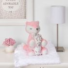 Alternate image 1 for My Tiny Moments&reg; Fox 2-Piece Swaddle Blanket and Plush Animal Toy Gift Set in Pink