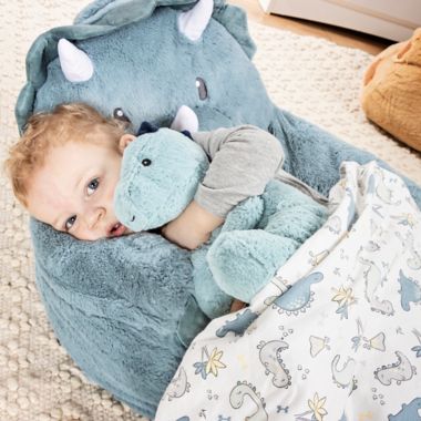 My Tiny Moments&reg; Dinosaur 2-Piece Swaddle Blanket and Plush Animal Toy Gift Set in Green. View a larger version of this product image.