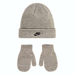 Nike® Size 2T-4T 2-Piece Futura Knit Beanie and Glove Set in Dark Grey