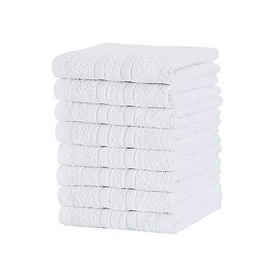 Simply Essential&trade; Solid 8-Piece Washcloth Set in White. View a larger version of this product image.