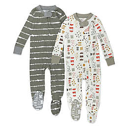 Honest® 2-Pack Mountains Organic Cotton Snug-Fit Footed Pajamas in Grey/Multi