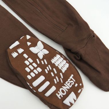 Honest&reg; Size 18M 2-Pack Tie-Dye/Stripe Organic Cotton Snug-Fit Footed Pajamas in Tan/Brown. View a larger version of this product image.