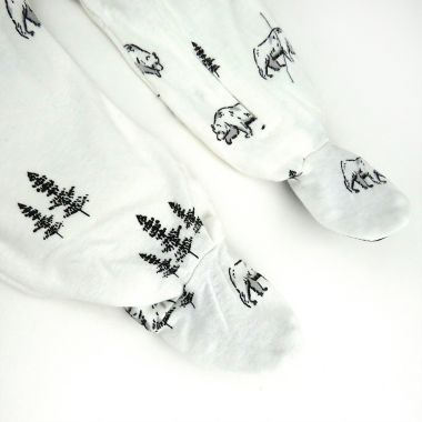 Honest&reg; 2-Pack Bear/Geo Organic Cotton Sleep &amp; Plays in Black/Ivory. View a larger version of this product image.