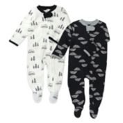 Honest&reg; Newborn 2-Pack Bear/Geo Organic Cotton Sleep &amp; Plays in Black/Ivory