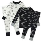 Alternate image 0 for Honest&reg; Size 2T 4-Piece Bear/Geo Long Sleeve PJ Set in Black/Ivory