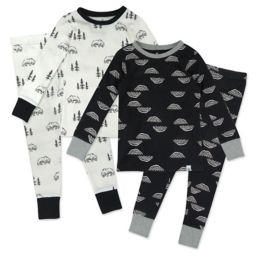 Honest® Size 2T 4-Piece Bear/Geo Long Sleeve PJ Set in Black/Ivory