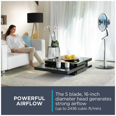 Rowenta Turbo Silence Extreme 16-inch Stand Fan in Silver/Grey. View a larger version of this product image.