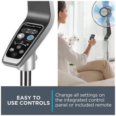 Rowenta Turbo Silence Extreme 16-inch Stand Fan in Silver/Grey. View a larger version of this product image.