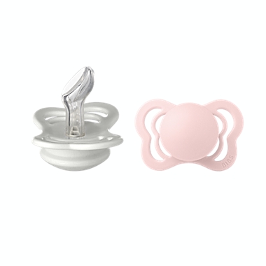 BIBS&reg; Couture 0-6M 2-Pack Silicone Pacifiers in Blossom/Haze. View a larger version of this product image.