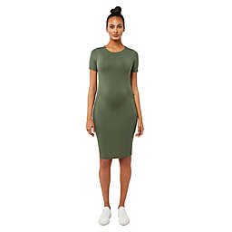 A Pea in the Pod® X-Small Luxe Side Ruched Maternity Dressin Thyme