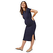 A Pea in the Pod&reg; Luxe Knit Midi Maternity Dress in Navy White Dot