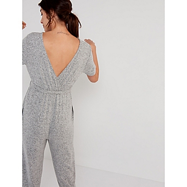 A Pea in the Pod&reg; Reversible Super Soft Maternity Jumpsuit in Grey. View a larger version of this product image.