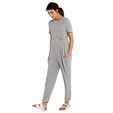 A Pea in the Pod&reg; Small Reversible Super Soft Maternity Jumpsuit in Grey. View a larger version of this product image.